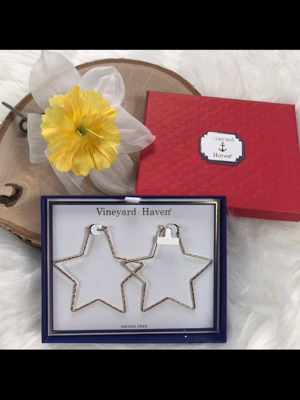 Vineyard Haven Star Hoop Earrings